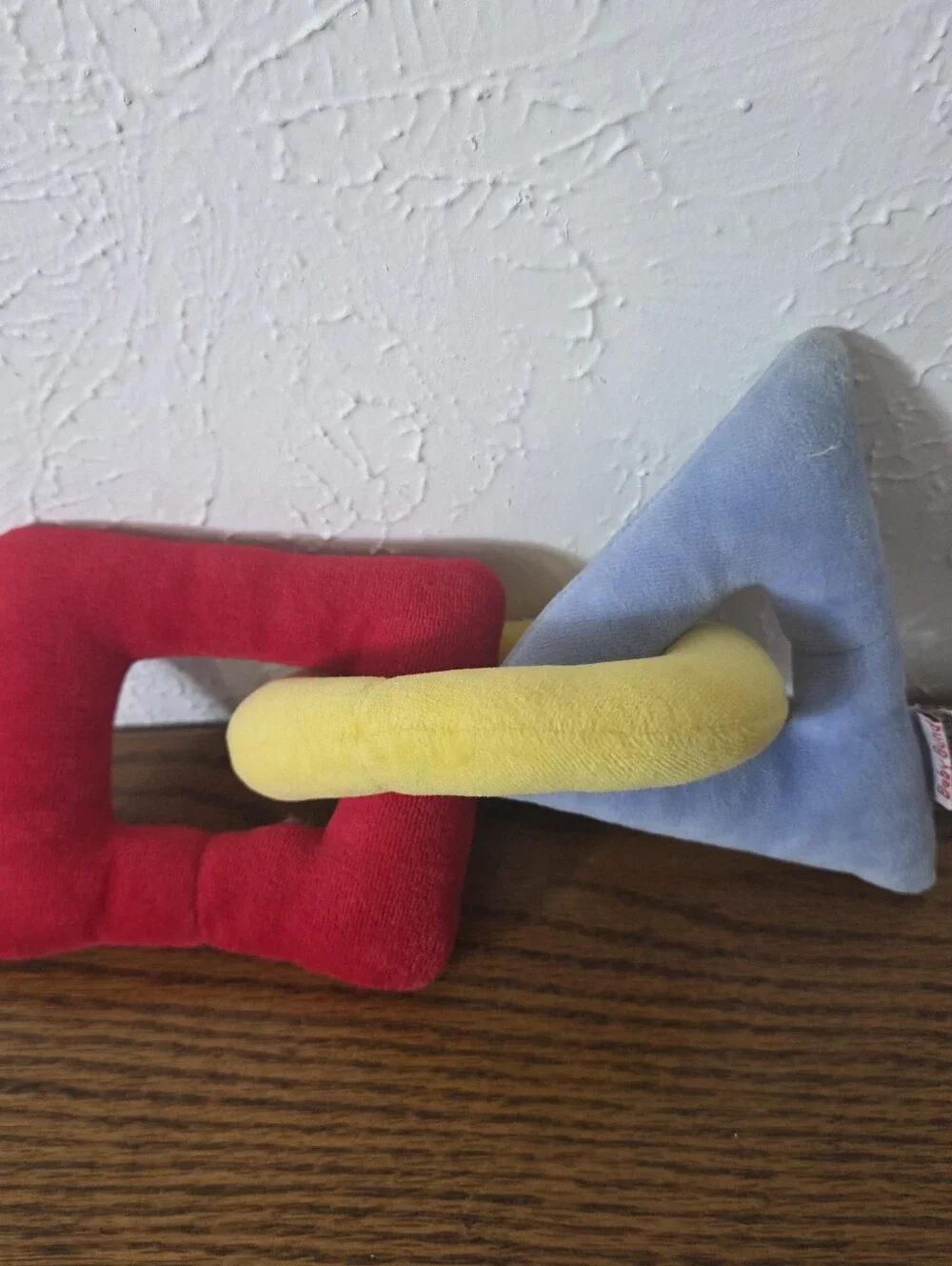 Retired GUND Kinder Gund 1985 Soft Plush Rattle 3 geometrical Shapes Baby Toy